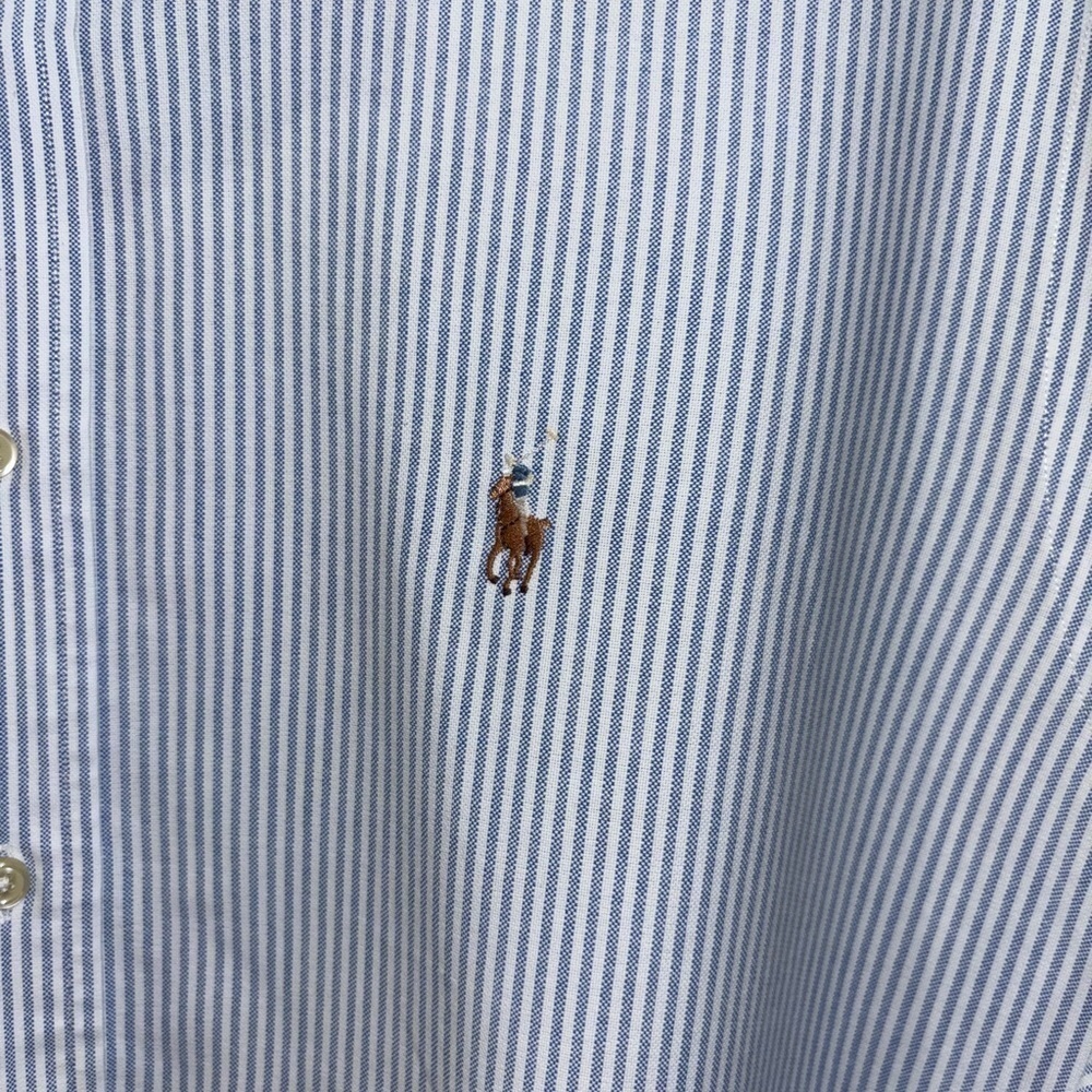 Vintage Ralph Lauren Blue/white Stripe Button Down​​​​​ - Picture 4 of 6